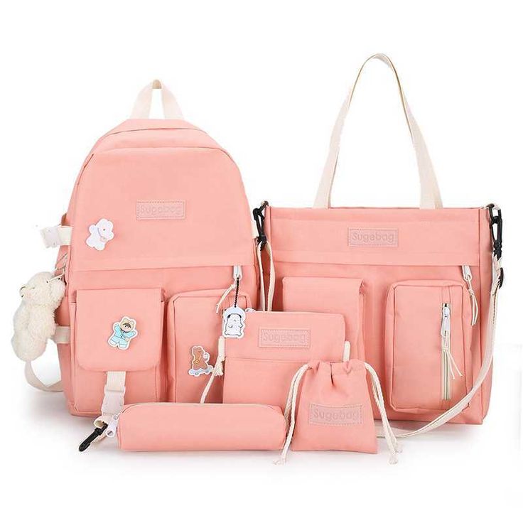 5 Piece New Unique Design Backpack For Girls